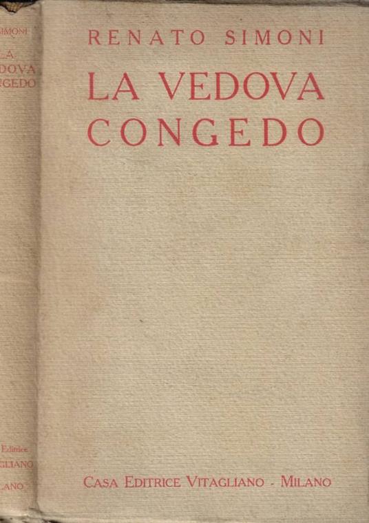 La vedova- Congedo - Renato Simoni - copertina