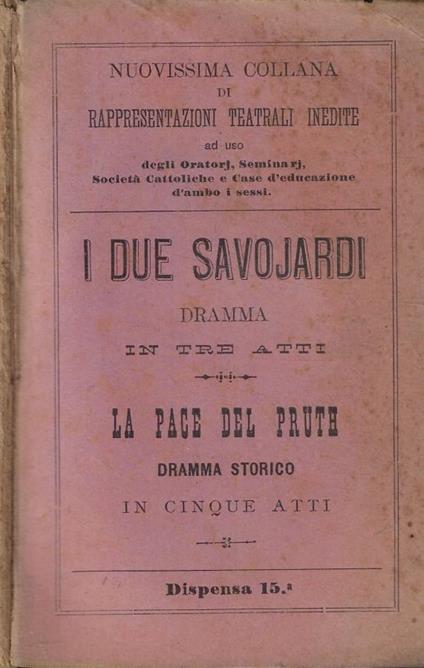 I due savojardi- La pace del pruth - copertina