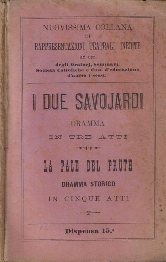 I due savojardi- La pace del pruth - copertina