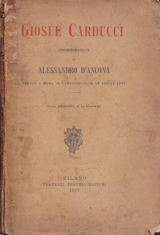 Giosuè Carducci - Alessandro D'Ancona - copertina