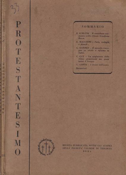 Protestantesimo n. 1-3 Anno 1959 - copertina