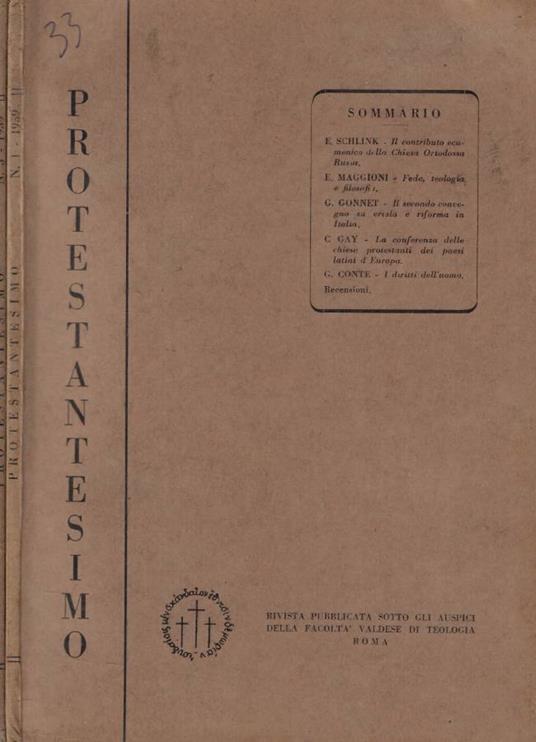 Protestantesimo n. 1-3 Anno 1959 - copertina