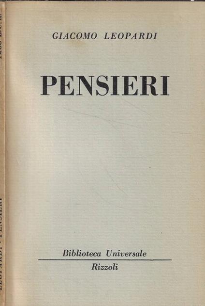 Pensieri - Giacomo Leopardi - copertina