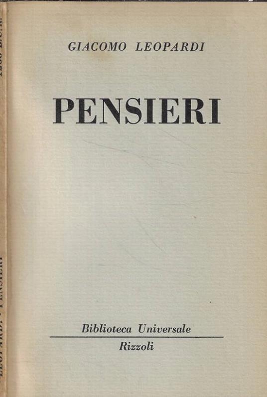 Pensieri - Giacomo Leopardi - copertina