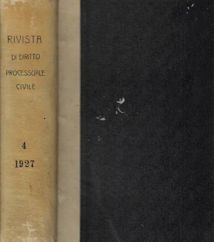 Rivista di diritto processuale civile Anno 1927 - copertina