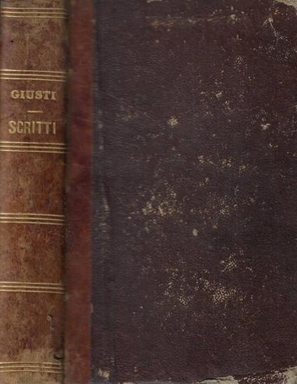 Scritti vari - Giuseppe Giusti - copertina