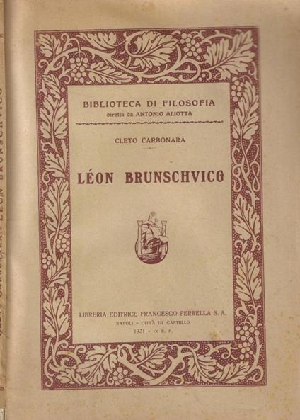 Léon Brunschvicq - copertina