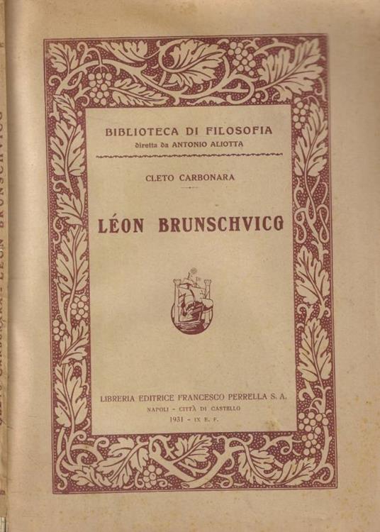 Léon Brunschvicq - copertina