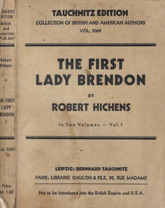 The first lady Brendon vol. I - copertina