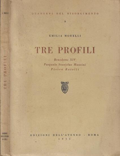 Tre profili - Emilia Morelli - copertina
