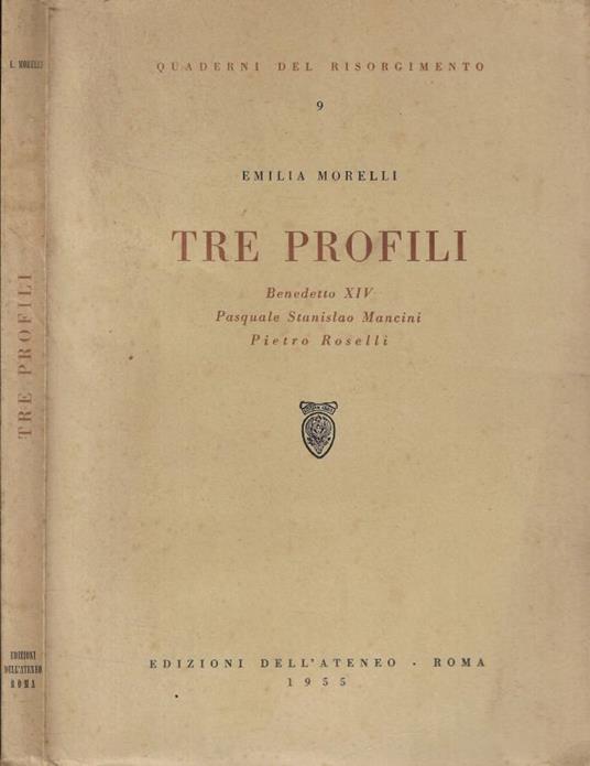Tre profili - Emilia Morelli - copertina
