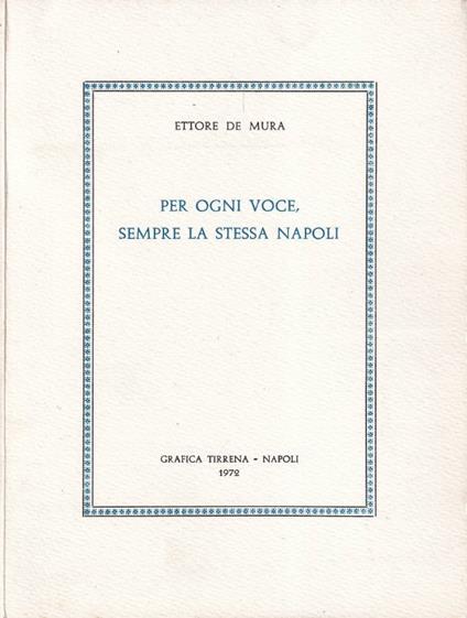 Per ogni voce, sempre la stessa Napoli - copertina