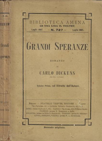 Grandi speranze Vol. I - copertina