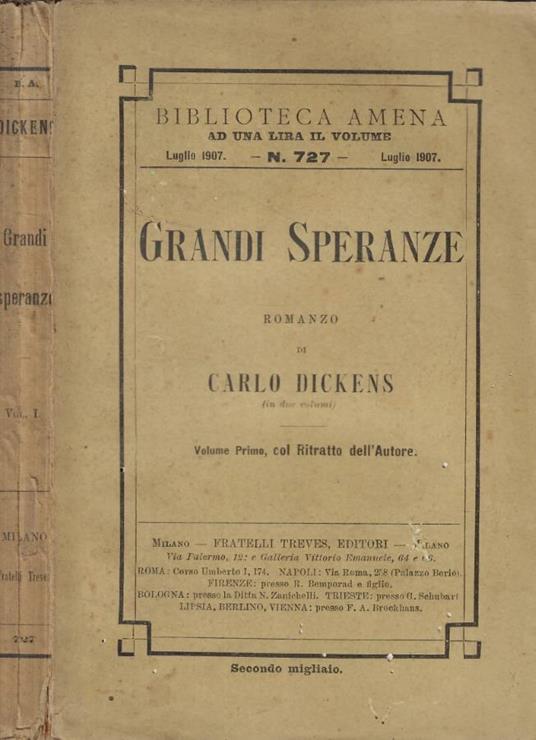 Grandi speranze Vol. I - copertina