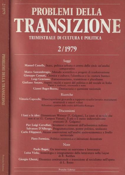 Problemi della transizione n. 1 Anno 1979 - copertina