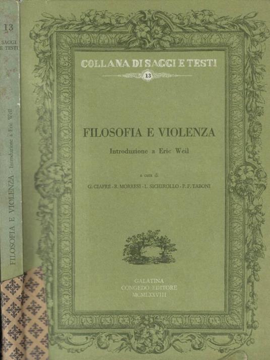 Filosofia e violenza - copertina