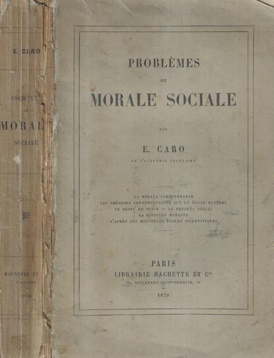 Problèmes de morale sociale - copertina