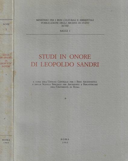 Studi in onore di Leopoldo Sandri - copertina