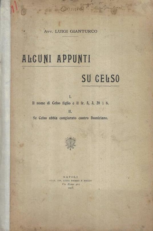 Alcuni appunti su Celso - copertina