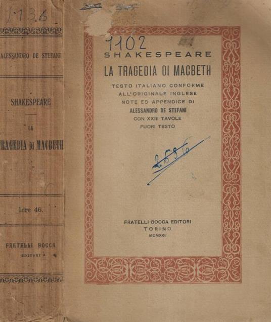 La tragedia di Macbeth - copertina