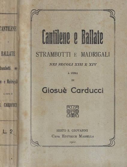 Cantilene e ballate - copertina