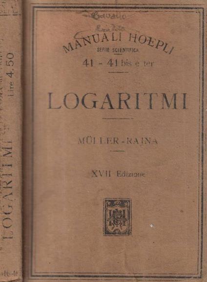 Tavole di logaritmi - copertina