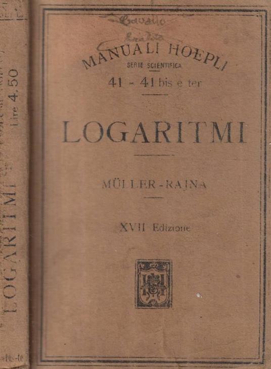 Tavole di logaritmi - copertina
