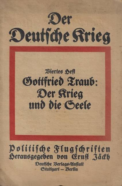 Der krieg und die seele - copertina