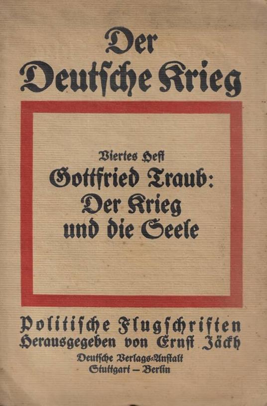 Der krieg und die seele - copertina