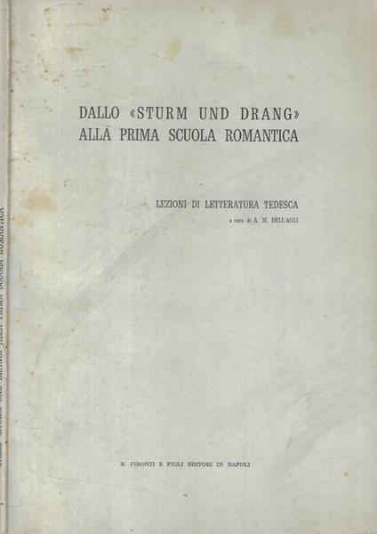 Dallo Sturm und drang alla prima scuola romantica - copertina