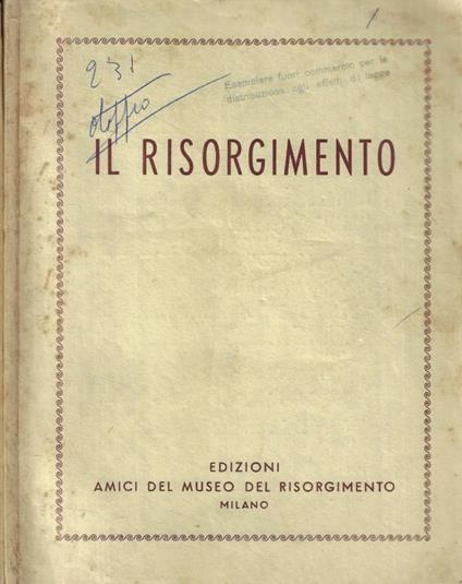 Il Risorgimento n. 1-2 Anno 1966 - copertina
