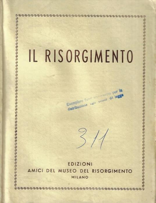Il Risorgimento n. 1-2 Anno 1970 - copertina