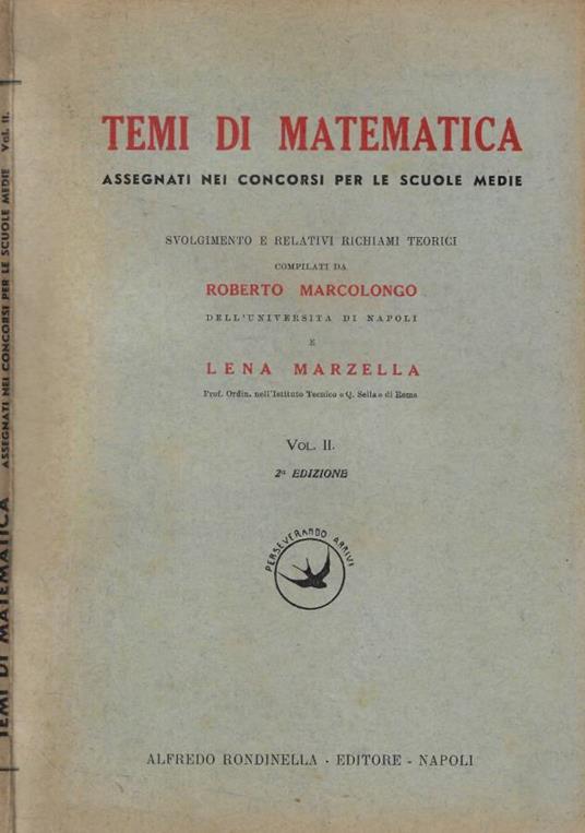 Temi di matematica Vol. II - copertina