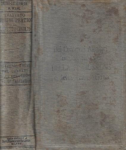 Trattato teorico-pratico di diritto civile - copertina