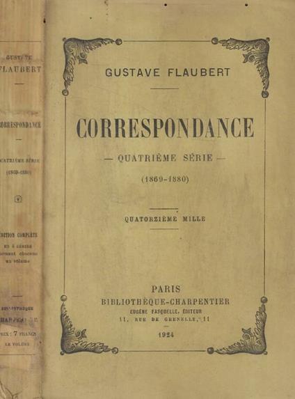 Correspondance - Gustave Flaubert - copertina