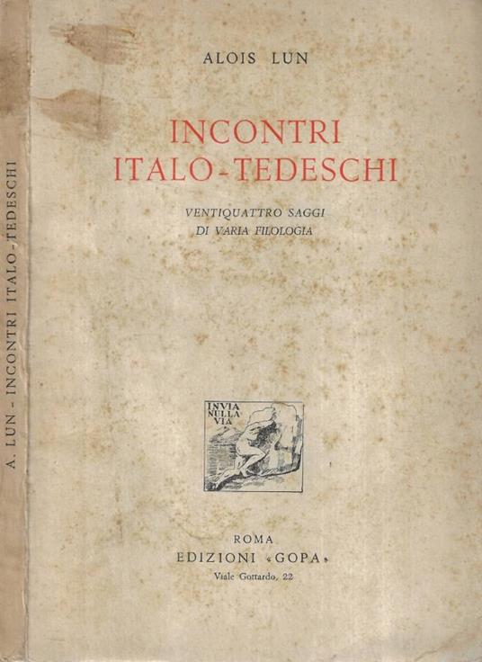 Incontri italo-tedeschi - copertina