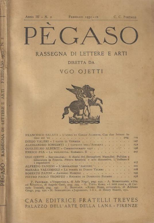 Pègaso n. 2 Anno 1931 - copertina