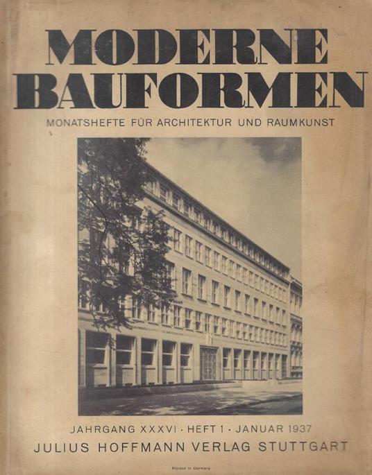 Moderne bauformen n. 1 Anno 1937 - copertina