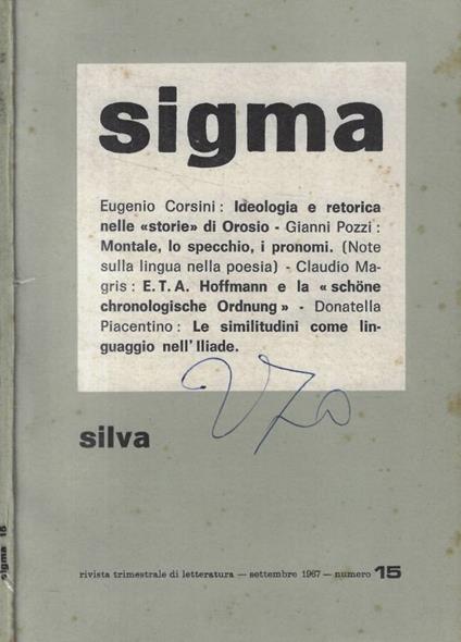 Sigma n. 15 Anno 1967 - copertina