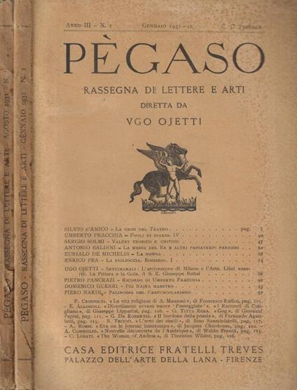 Pègaso n. 1-8 Anno 1931 - copertina