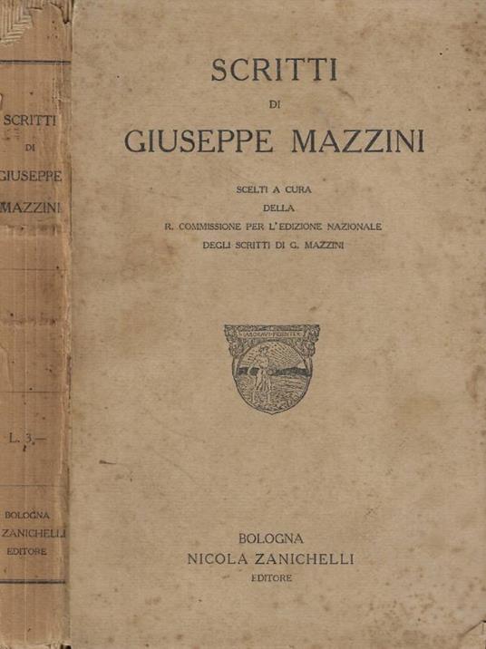 Scritti - Giuseppe Mazzini - copertina