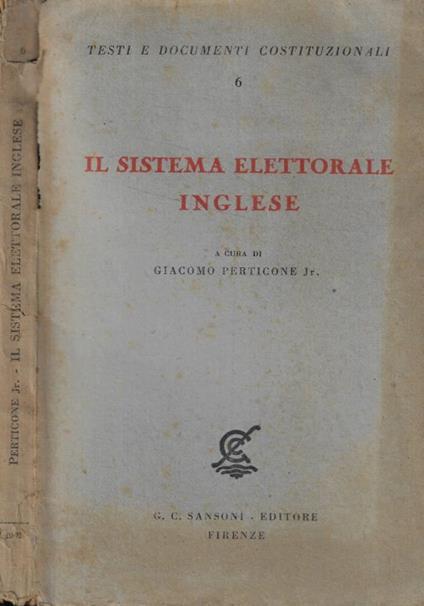 Il sistema elettorale inglese - copertina