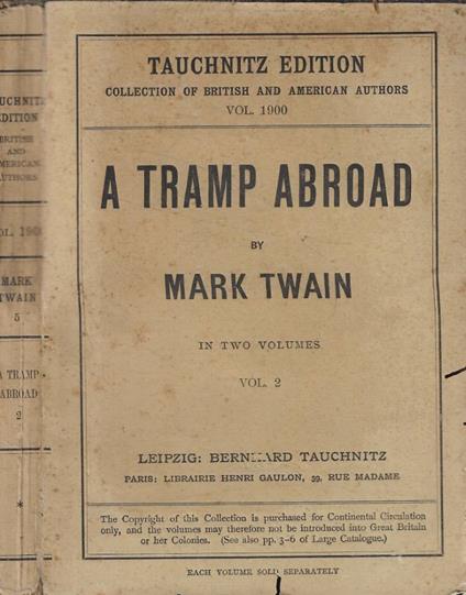 A tramp abroad vol. 2 - Mark Twain - copertina