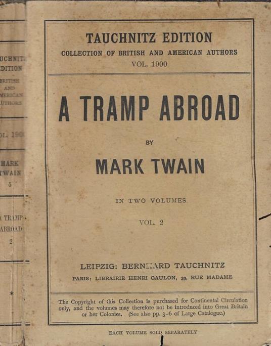 A tramp abroad vol. 2 - Mark Twain - copertina