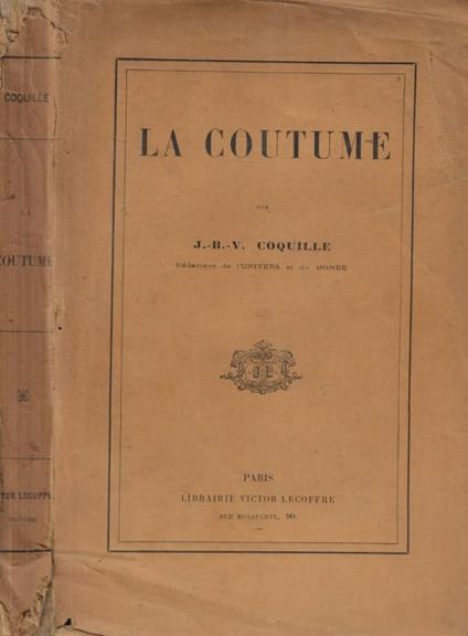 La coutume - copertina