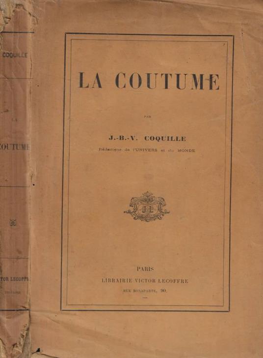 La coutume - copertina