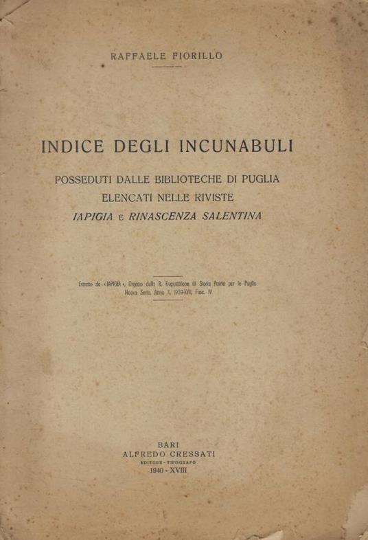 Indice degli incunabuli - copertina