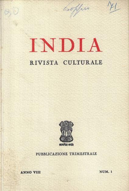 India n. 1 Anno VIII - copertina