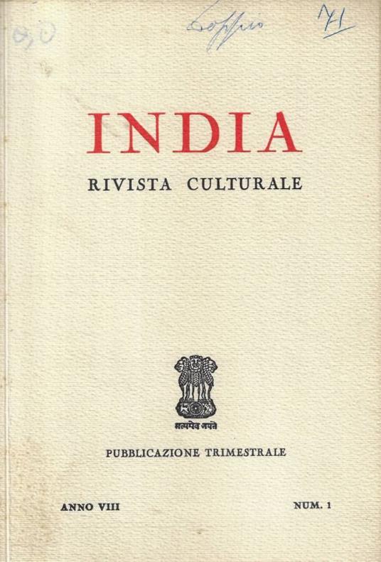 India n. 1 Anno VIII - copertina