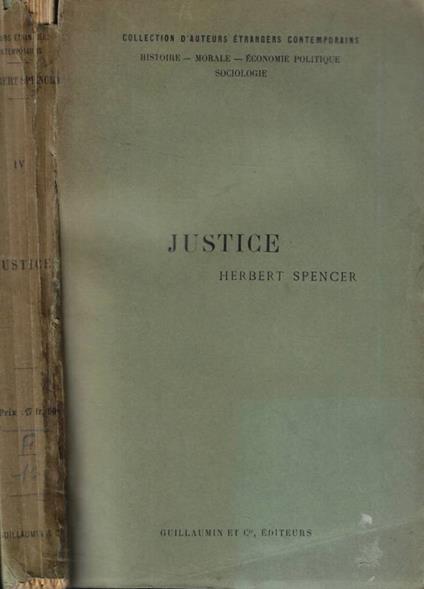 Justice - Herbert Spencer - copertina